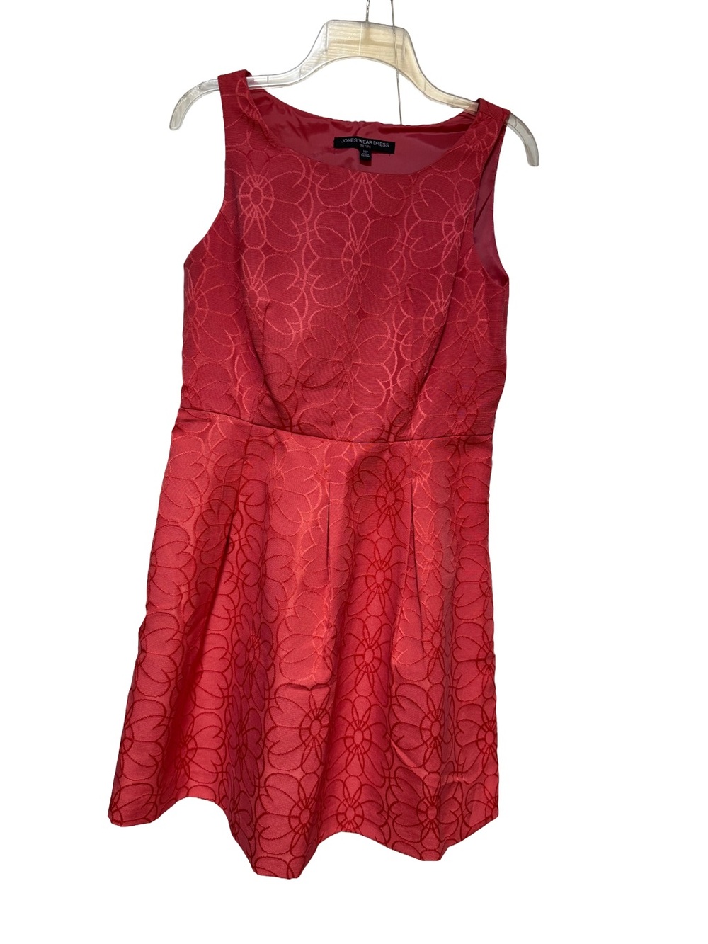 Jones Wear Coral Floral Fit-and-Flare Dress 10P
